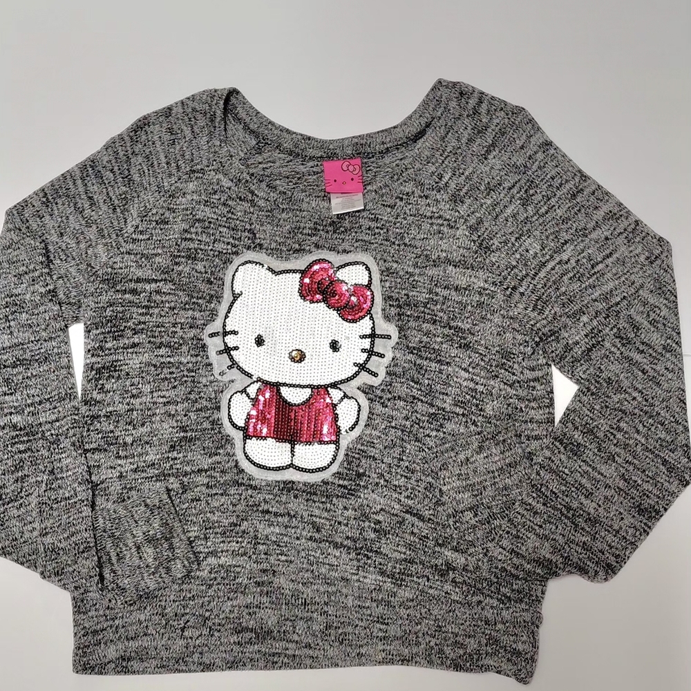 Hello Kitty Pink and Gray Knit Top Size L